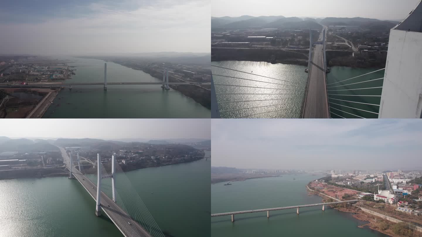 湖北十堰丹江口汉江大桥、均州大桥航拍