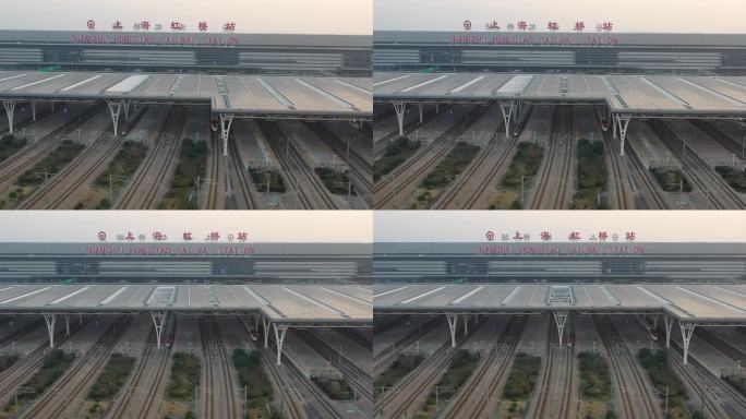 4K原素材-航拍上海虹桥火车站