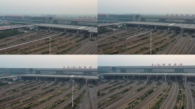 4K原素材-航拍上海虹桥火车站