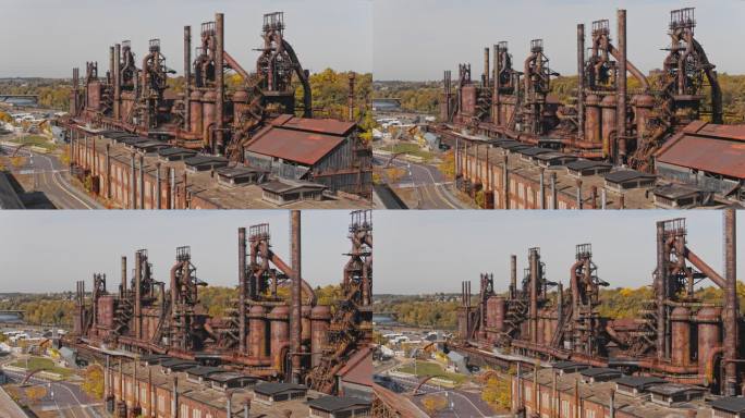 SteelStacks是一座历史悠久的钢铁厂，曾经被废弃，现在被改建为宾夕法尼亚州伯利恒的现代文化中