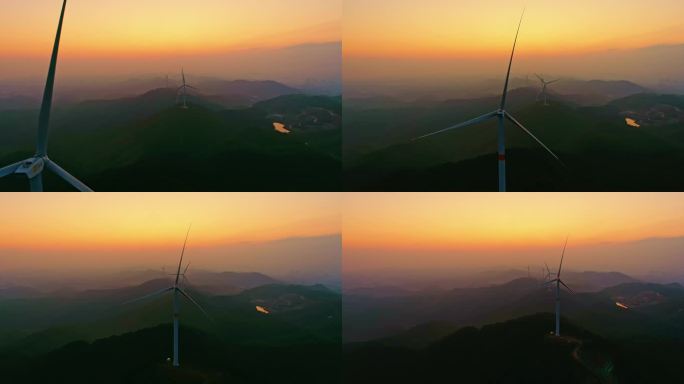 高山山顶大风车风力发电场