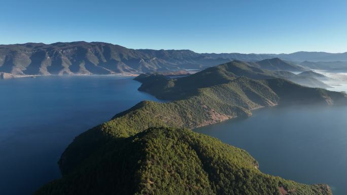 泸沽湖后龙山航拍4k