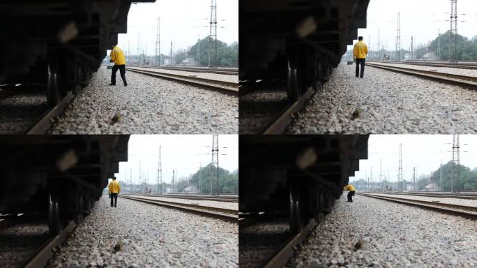 编组站铁路货运驼峰提钩放风火车解体株洲北