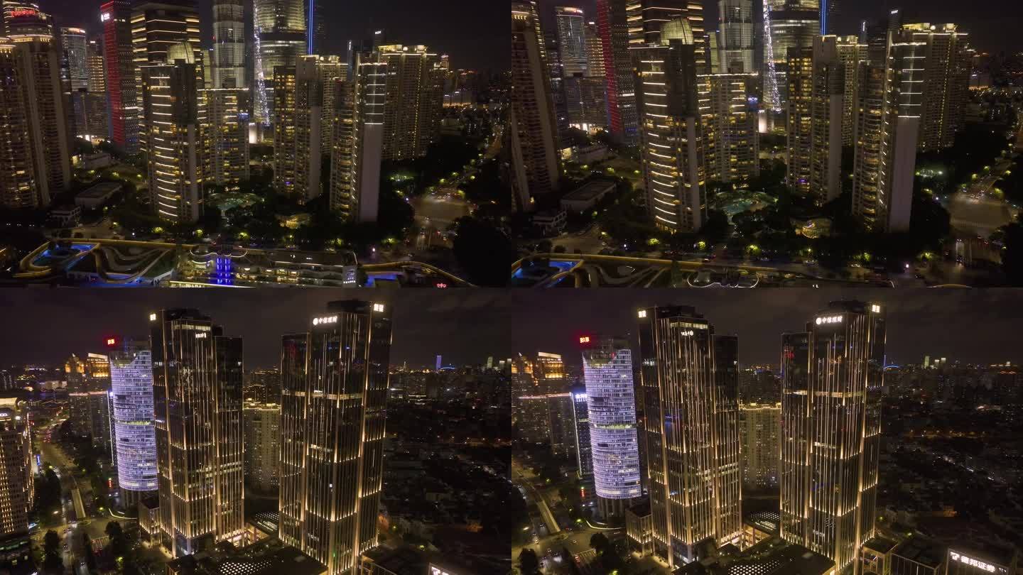 【4K60帧】上海汤臣一品夜景航拍