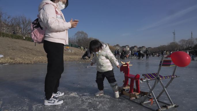 延时拍摄 冬季冰面上跟拍合集