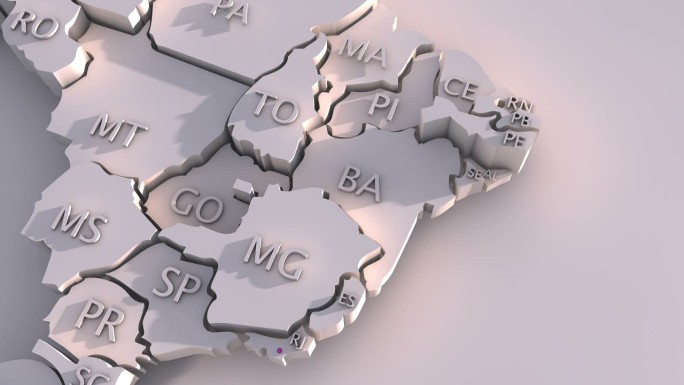 3D巴西地图动画与州
