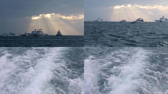 海面阳光，游轮，轮船，海边度假，游艇出海