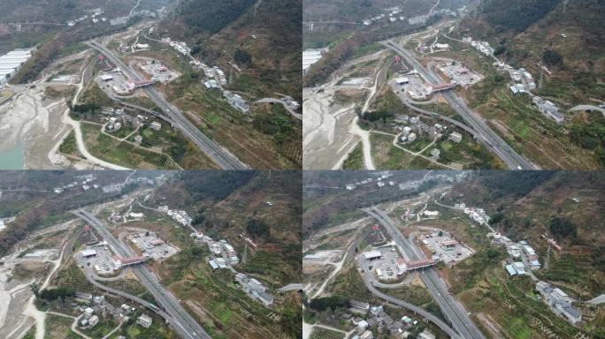 四川京昆高速石棉服务区段风景航拍