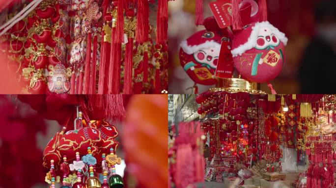 兔年春节节日氛围年味视频素材4k