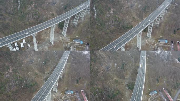 四川雅西高速拖乌山双螺旋隧道航拍