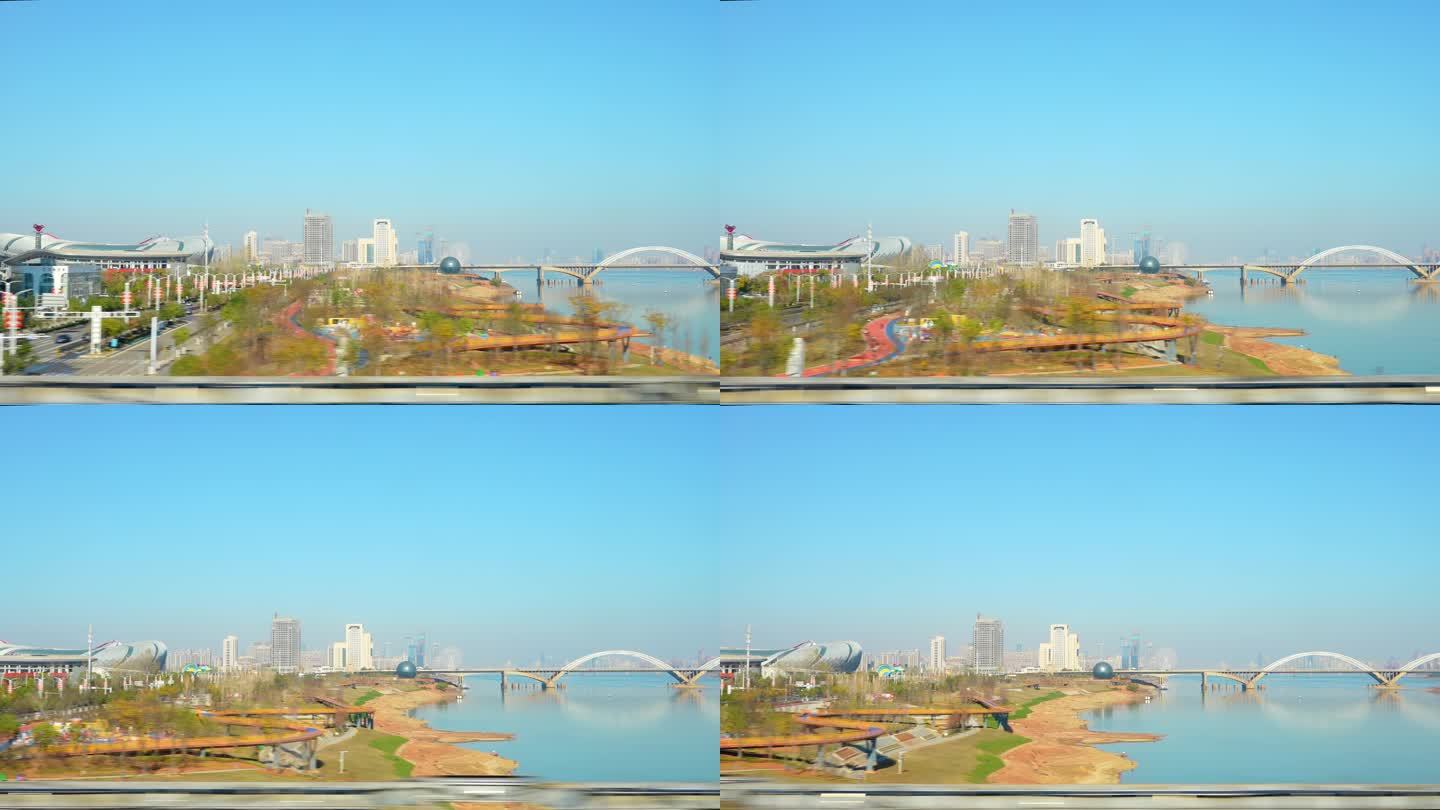 高铁车上视角 南昌生米大桥 赣江