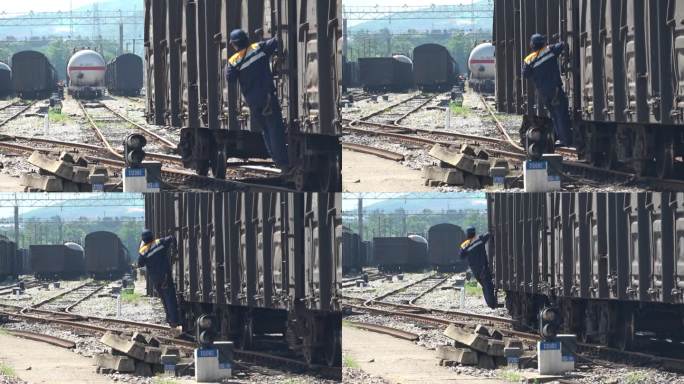 编组站铁路货运驼峰提钩放风火车解体株洲北