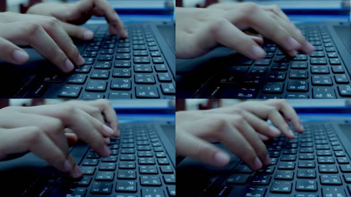 妇女用手系电脑键盘