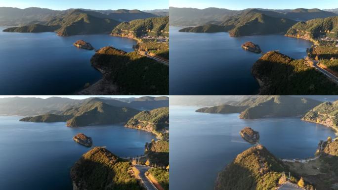 泸沽湖里格半岛航拍4k