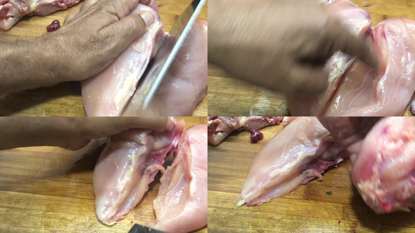 鸡肉食材鸡肉鸡胸做菜切菜