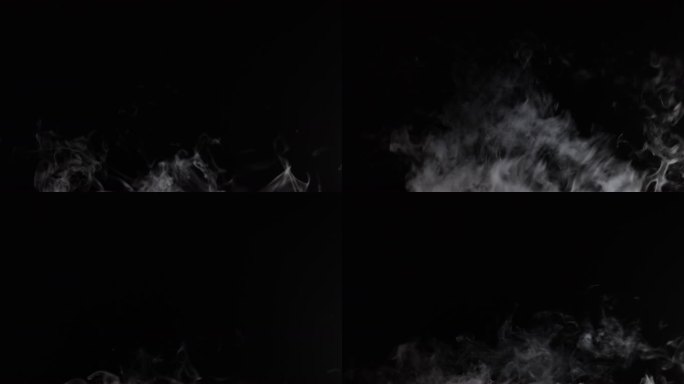 黑色背景下的蒸汽、雾或烟雾