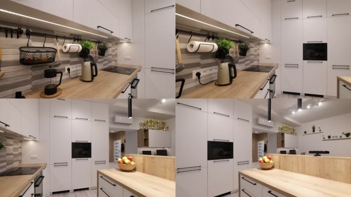 现代公寓厨房厨房一角全屋定制家装