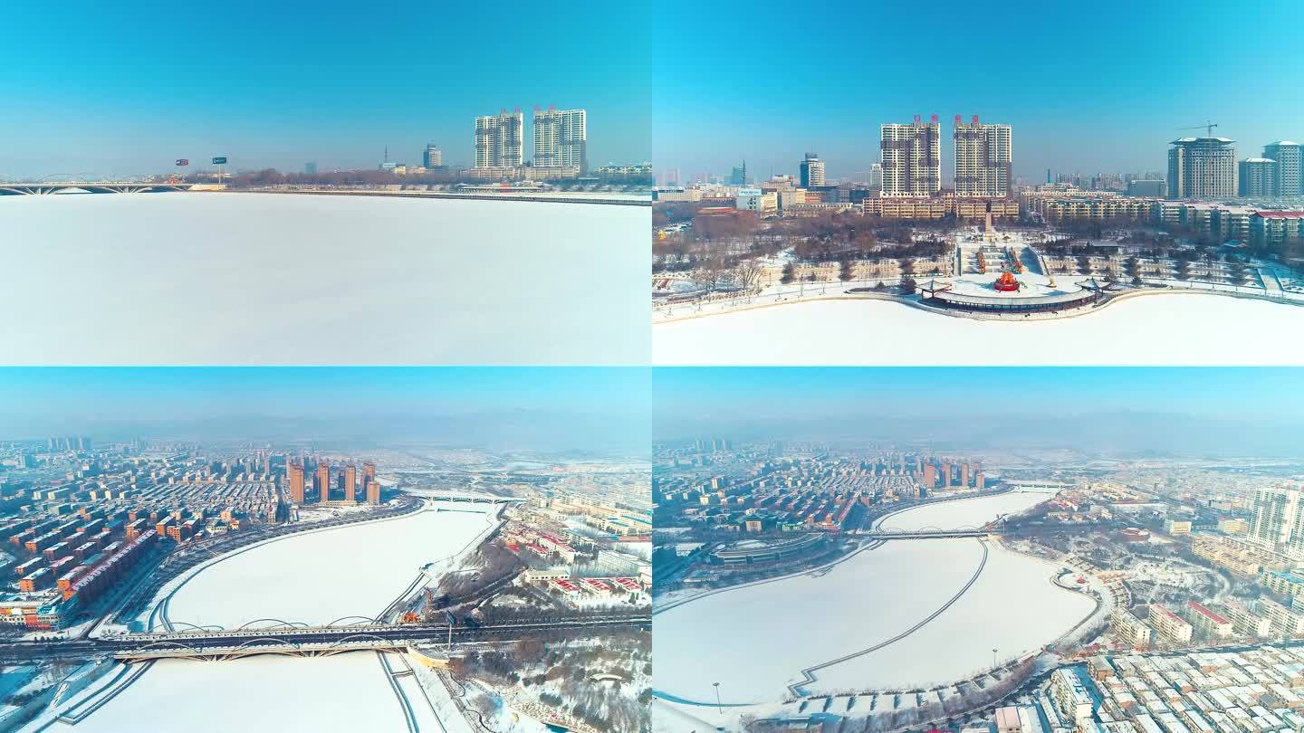 朔州七里河雪景