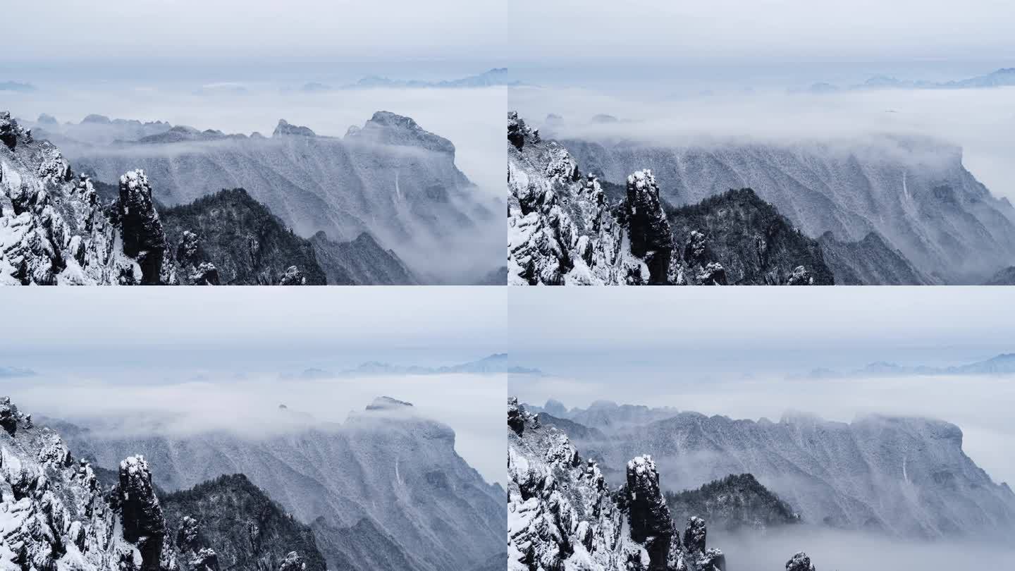 神农架雪景云海延时4K