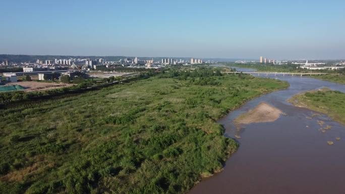 4k航拍渭河湿地