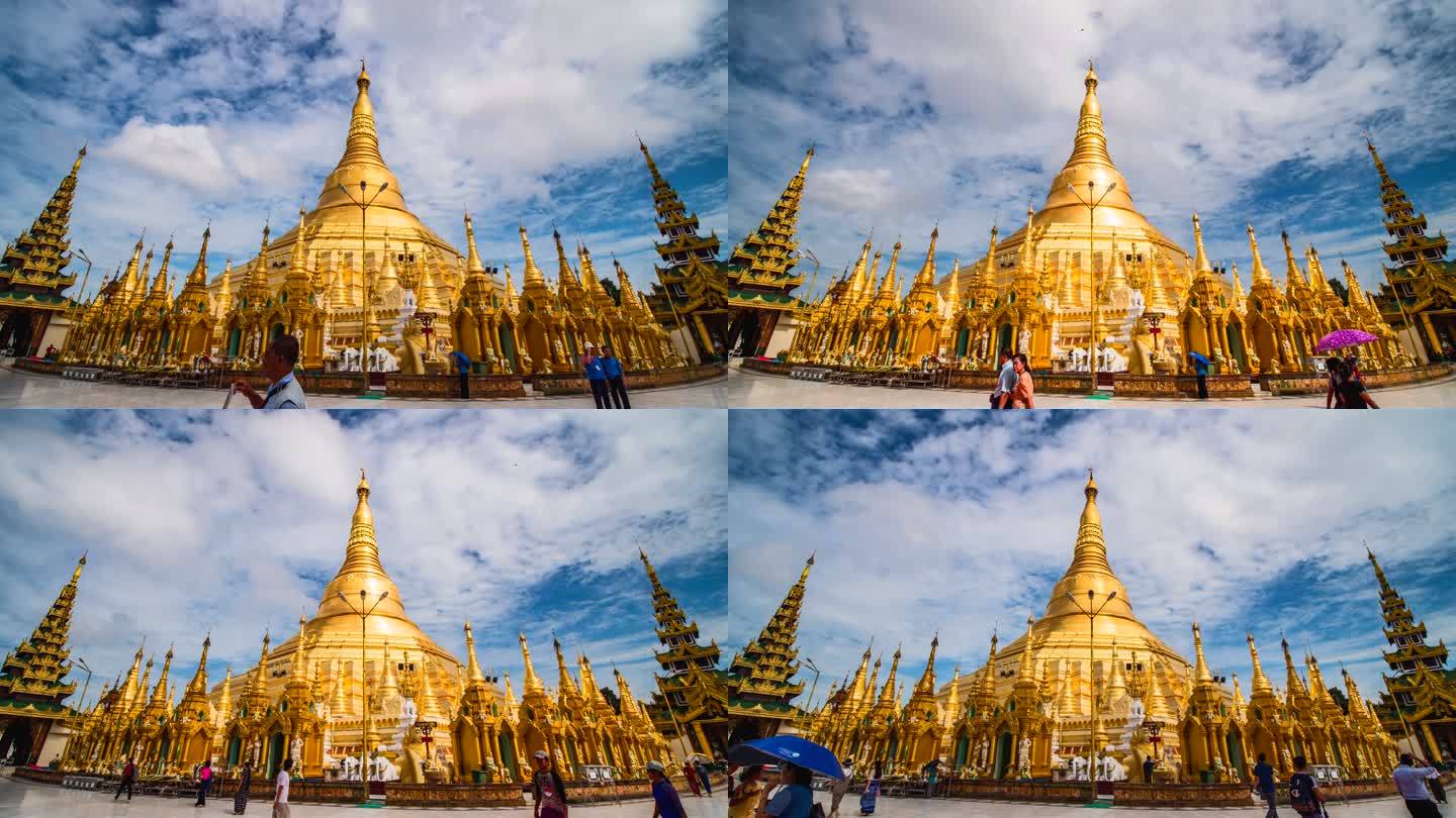 缅甸仰光的大金塔宫殿教堂泰国