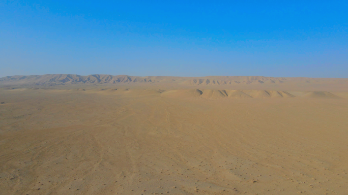 新疆绿洲边缘沙漠航拍长镜头