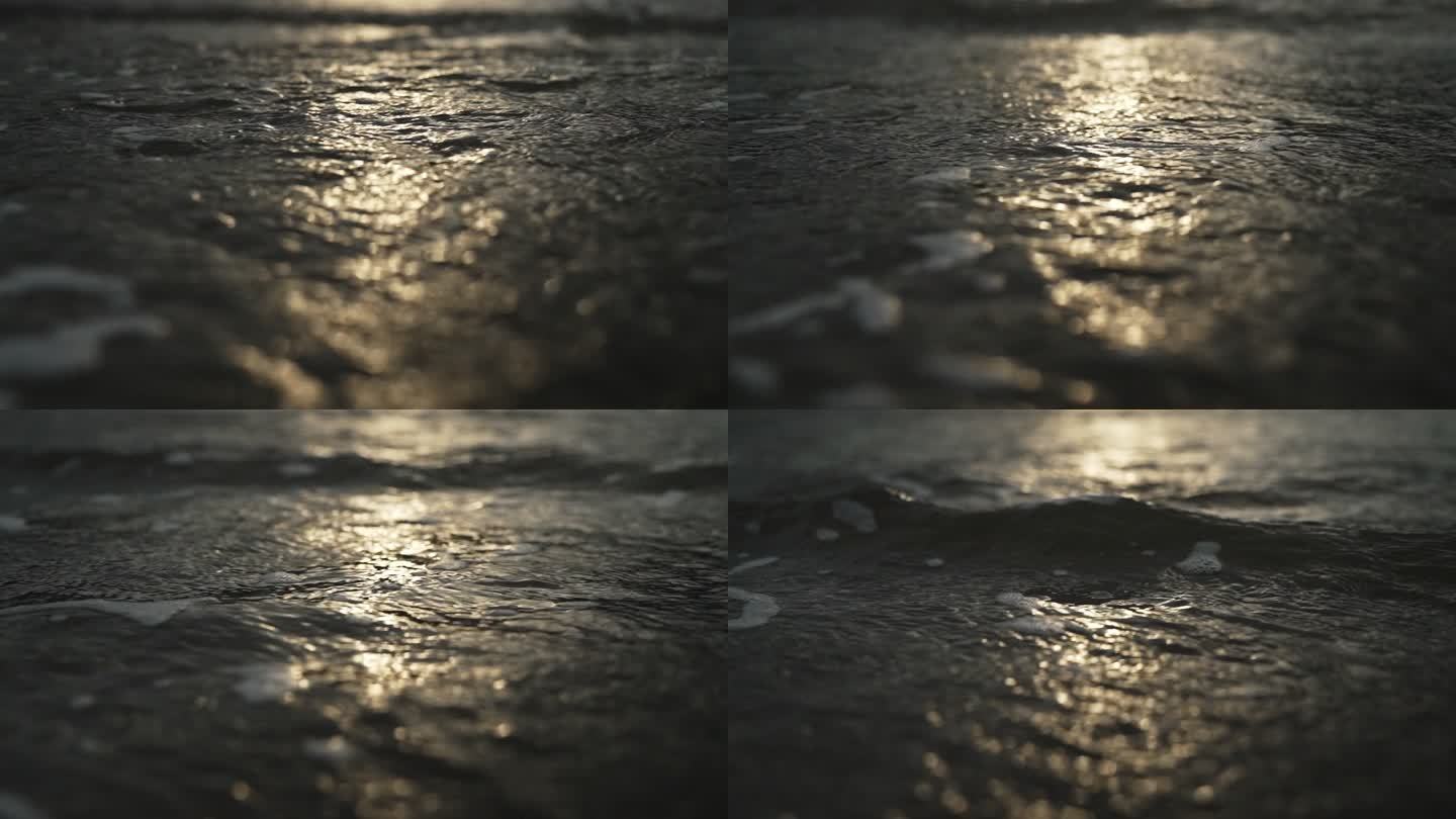 波浪和反射海浪视频海面空镜头浪花通用素材