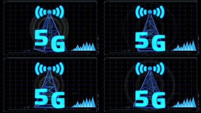 科技元素5G信号讯号基站发射塔