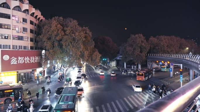 郑州人民路夜景航拍