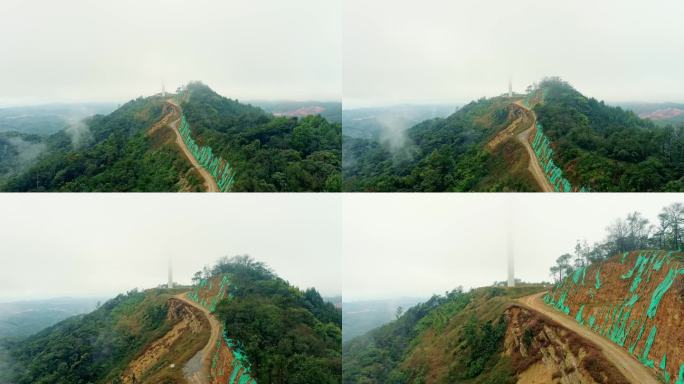 国家电网山顶大风车风力发电场