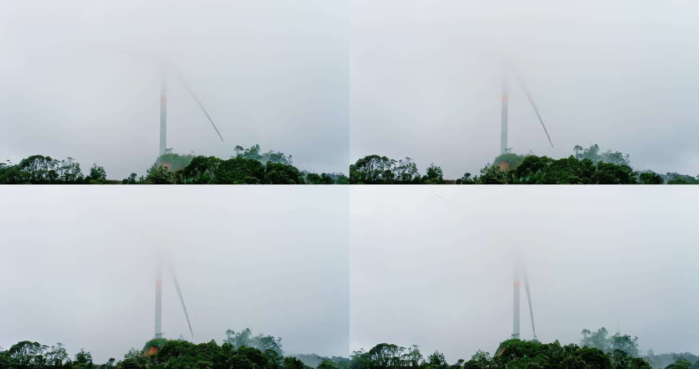 高山山顶大风车风力发电场