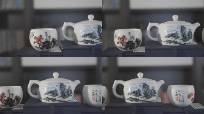 瓷器茶具手绘国画书法