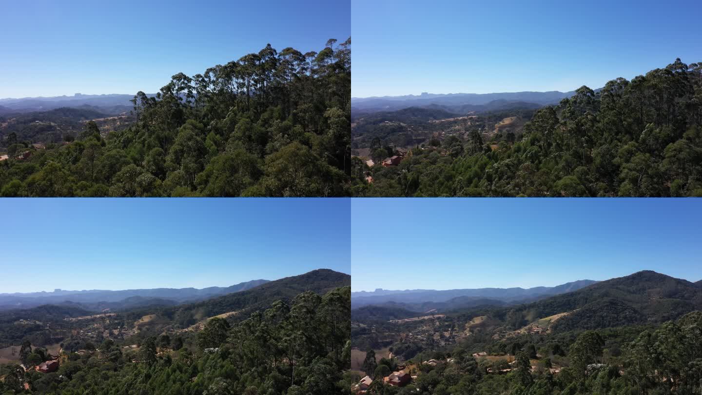 巴西圣保罗Serra da Mantiqueira山脉鸟瞰图