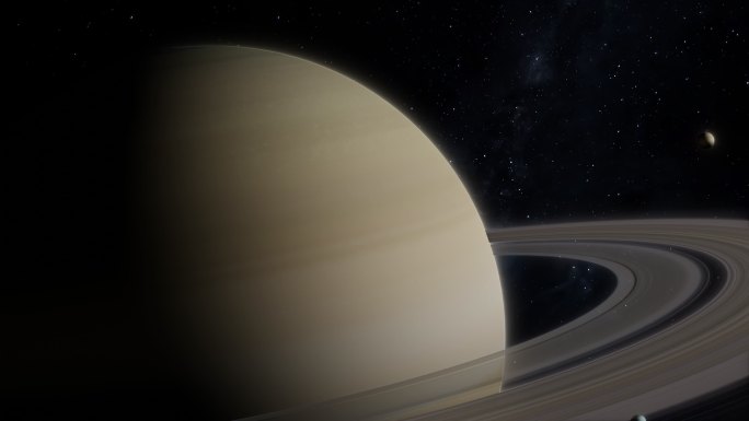 土星4K天体星空光照科普展示