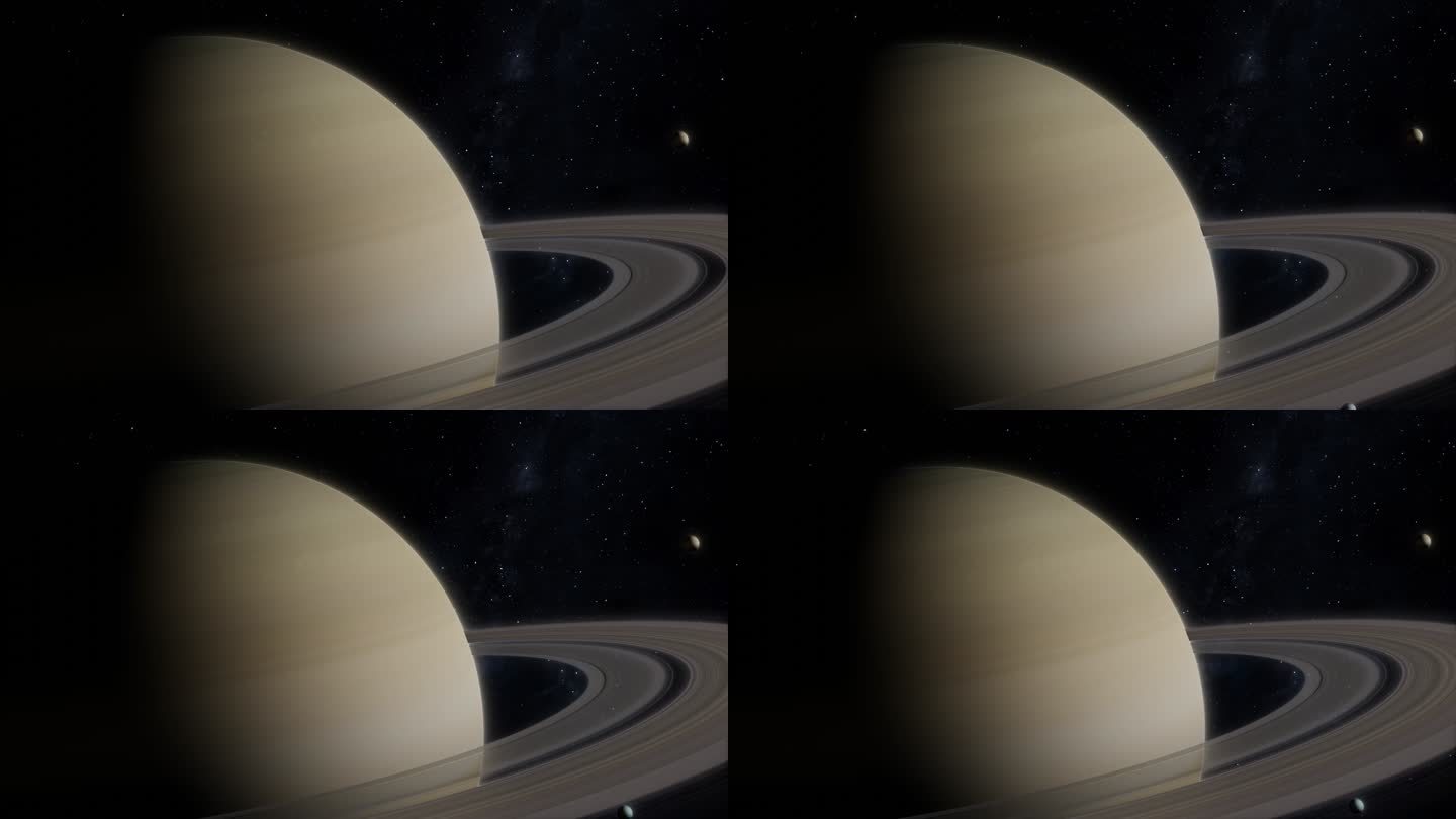 土星4K天体星空光照科普展示