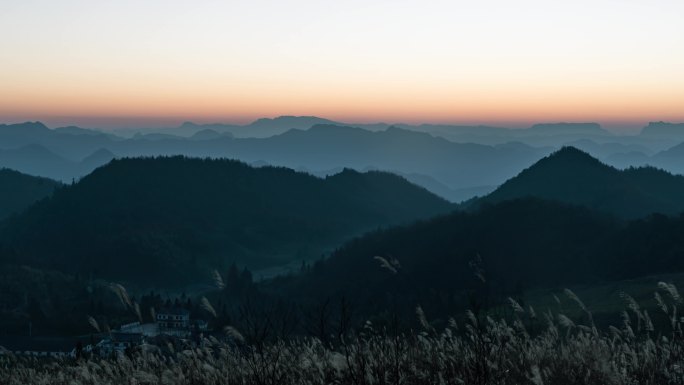 山区群山日出延时4K