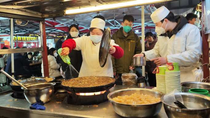 民俗 小吃 夜市 炒凉粉 开封夜市 过年