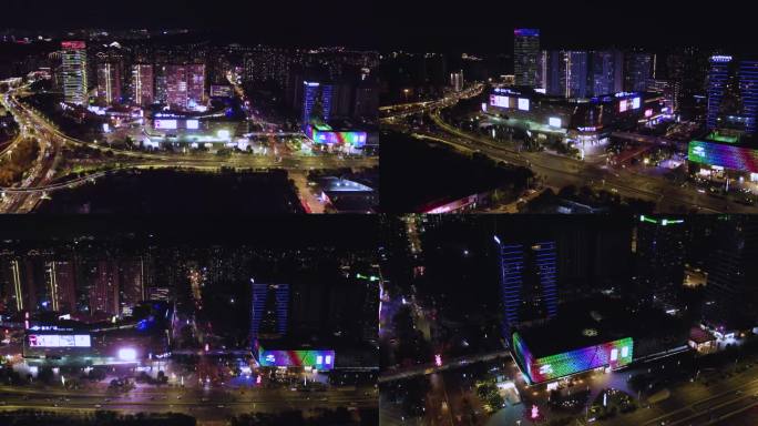 福州东二环泰禾广场夜景航拍城市商圈航拍