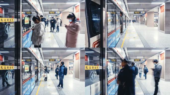 地铁站站台延时摄影HDR4K高清