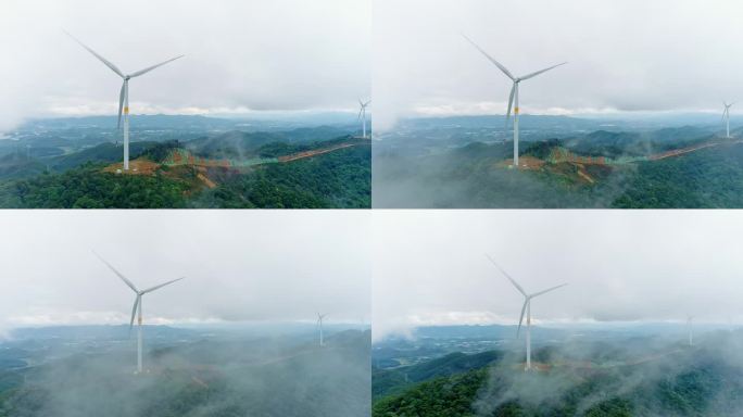 国家电网山顶大风车风力发电场