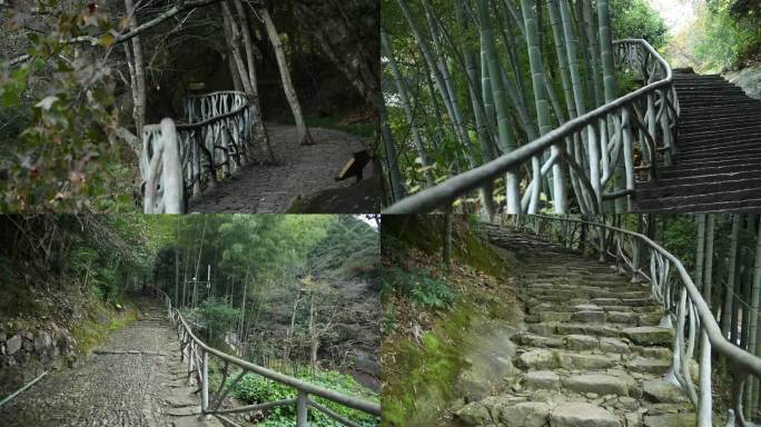 石梁飞瀑石头山路