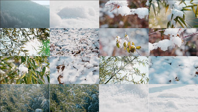 【4K】冬天冬日唯美雪景雪天