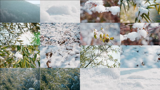 【4K】冬天冬日唯美雪景雪天