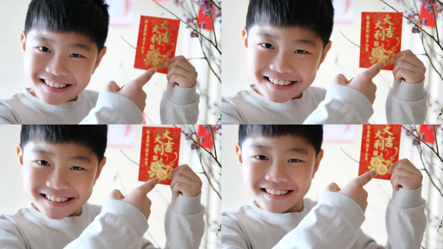 中国新年快乐小孩笑容
