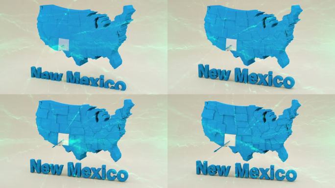 美国新墨西哥州三维动画美国新墨西哥州地图
