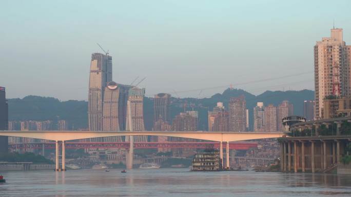 4k重庆嘉陵江岸风景