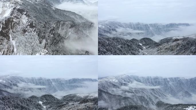 神农架雪景航拍4K