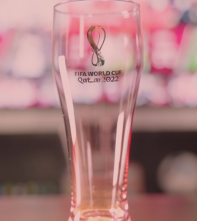 4K升格2022卡塔尔世界杯啤酒杯