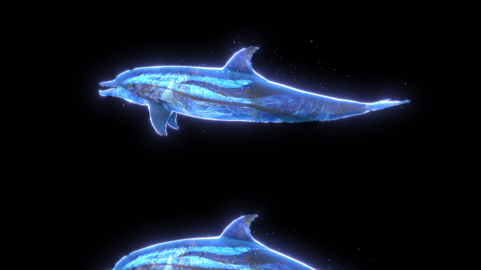 蓝色海豚粒子