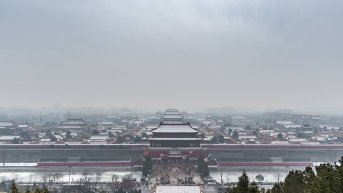 T/L WS HA ZO冬季紫禁城高角度视图/中国北京